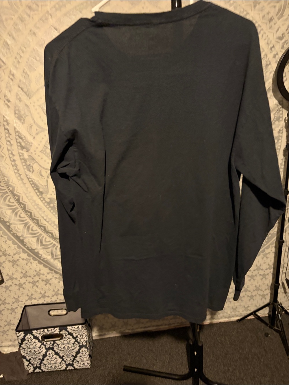 Civil Regime Doves Butterfly Floral Black Long Sleeve Graphic Tee Large⁠ - Picture 2 of 5